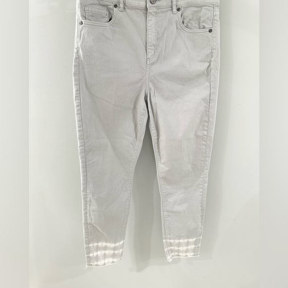 Loft Tie Dye Raw Hem Skinny Jeans Gray Size Medium 10/30 - Picture 5 of 7
